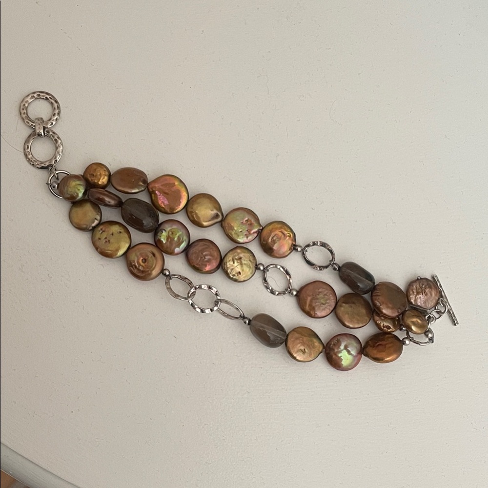 Silpada Multi-Strand Bracelet with Iridescent Pearls